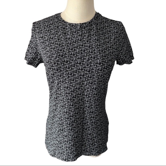 Lord & Taylor black and white basic tshirt cotton blend - Picture 1 of 8